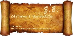 Zámbori Barabás névjegykártya